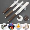 Stainless Steel Ink Adjusting Knife wIth Wood Handle Solder Paste Mixing Knife Screen Printing Scraper Tool Accessories