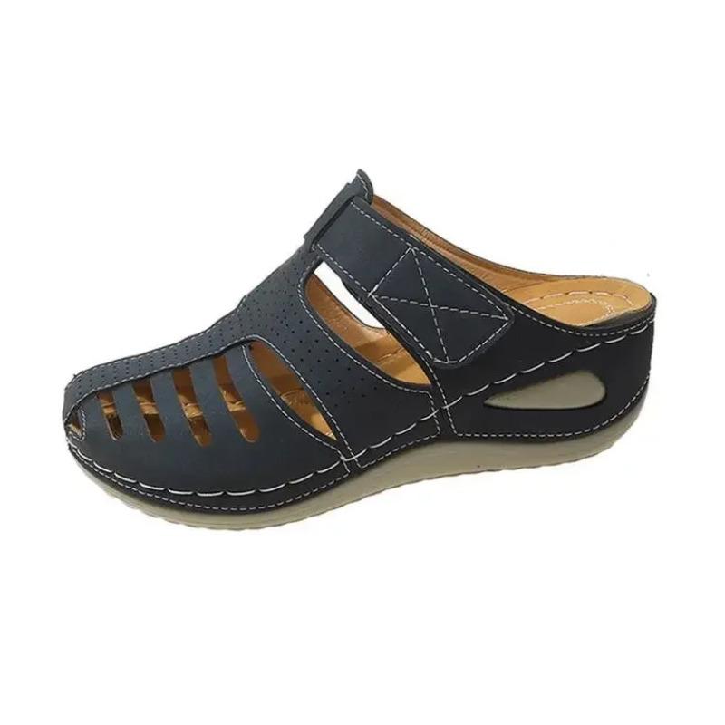 Новые летние женские туфли больших размеров удобные женские сандалии нескользящие прочные женские сандалии на танкетке женские сандалии