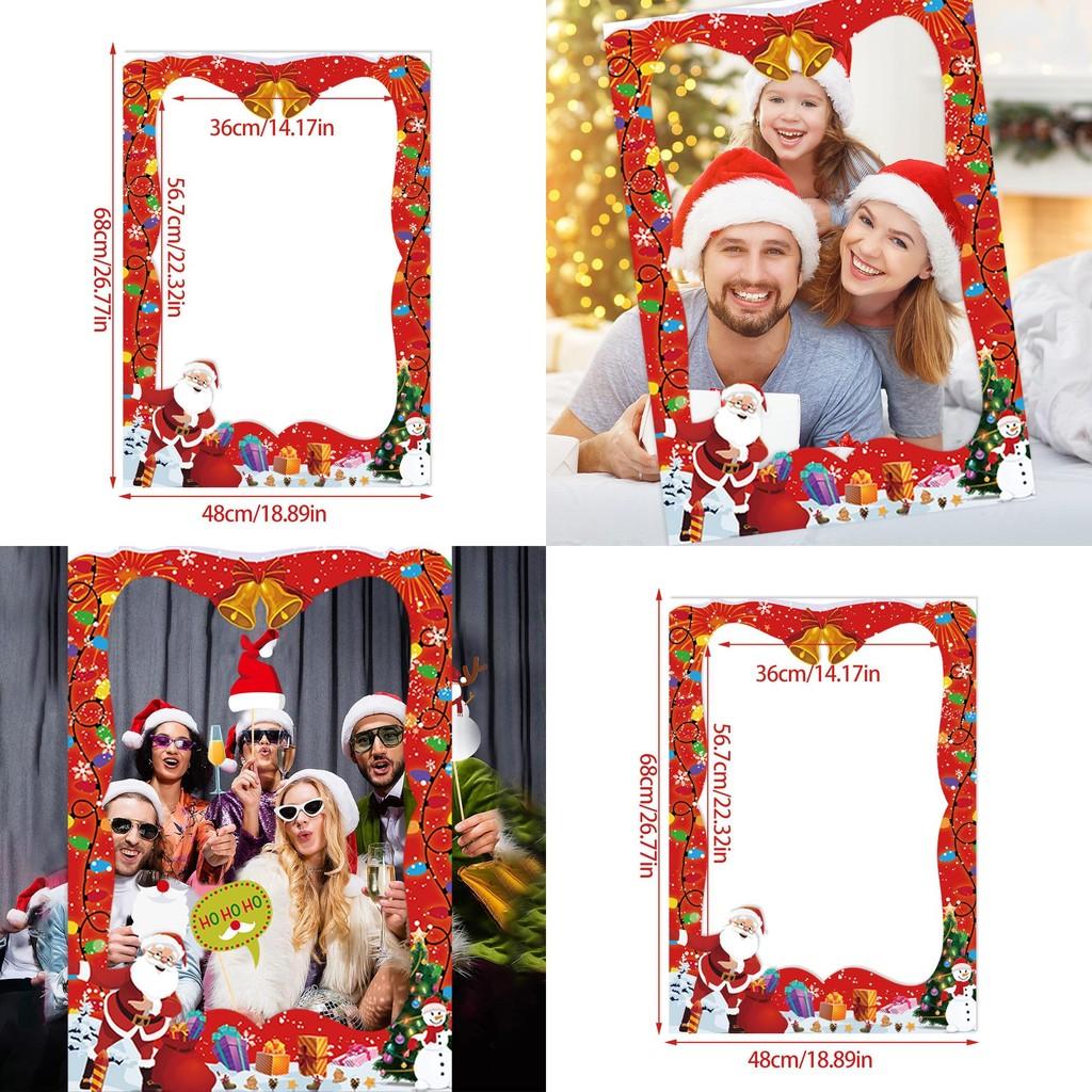 Christmas Party Photo Booth Props With Paper Frame For Adults And Kids Festive Decor