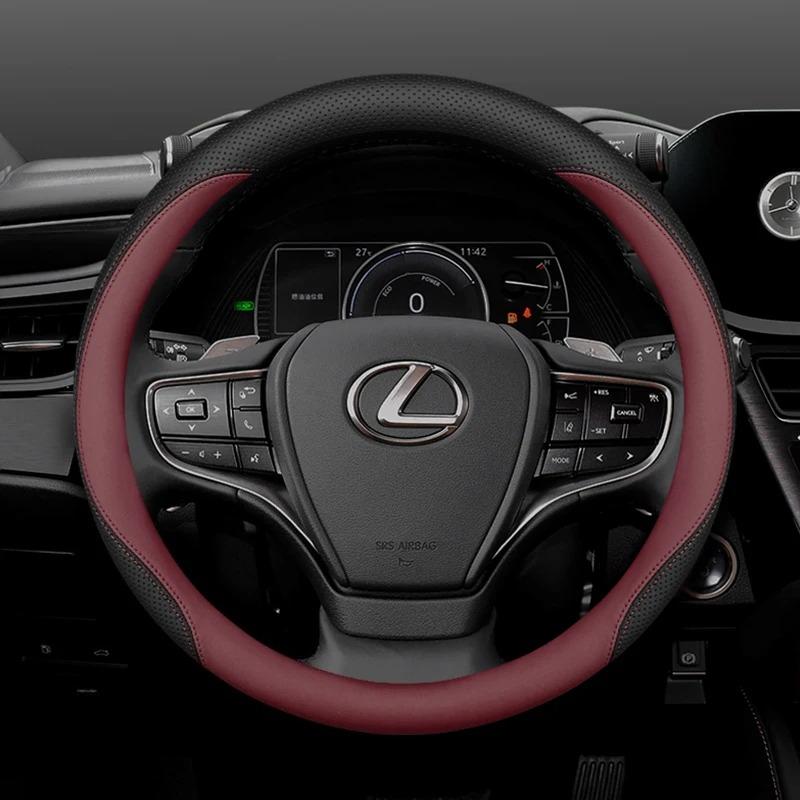 Leather Car Steering Wheel Cover for Lexus NX350 RX NX RX450h LX600 LBX ES NX250 ES350 RX350 RX350h 2021 2022 2023 2024 2025
