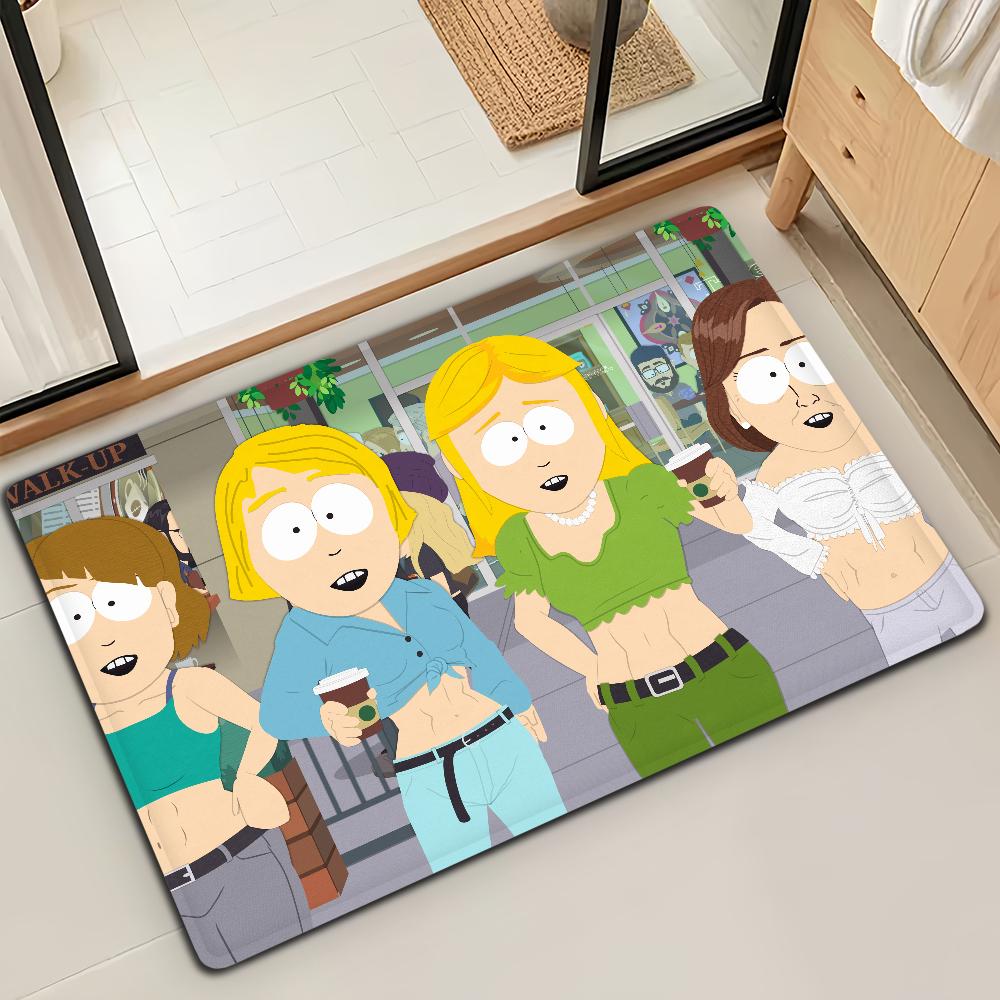 Мультяшный S-SOUTH PARK Забавная дверная коврик Ванная Микрофибра Декоративный Универсальный Фланелевый коврик для пола Быстросохнущий Впитывающий Нескользящая подошва