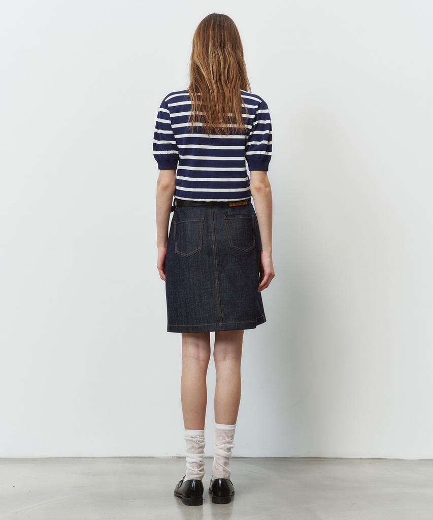 Plack Woman Classic Midi Denim Skirt 051 Low