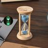 Флуоресцентные песочные часы из бамбука, креативные, прозрачное стекло, светящийся песочный таймер, прочные, 1/10 минуты, декоративные песочные часы, для офиса
