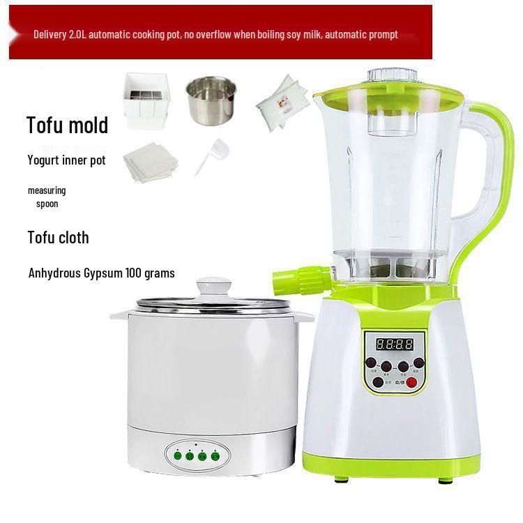 Compact Automatic Tofu & Soy Milk Maker, Rice Noodle, Douhua, and Rice Paper Grinder