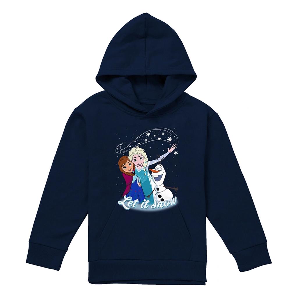 Frozen Childrens/Kids Let It Snow Elsa Anna Olaf Pullover Hoodie