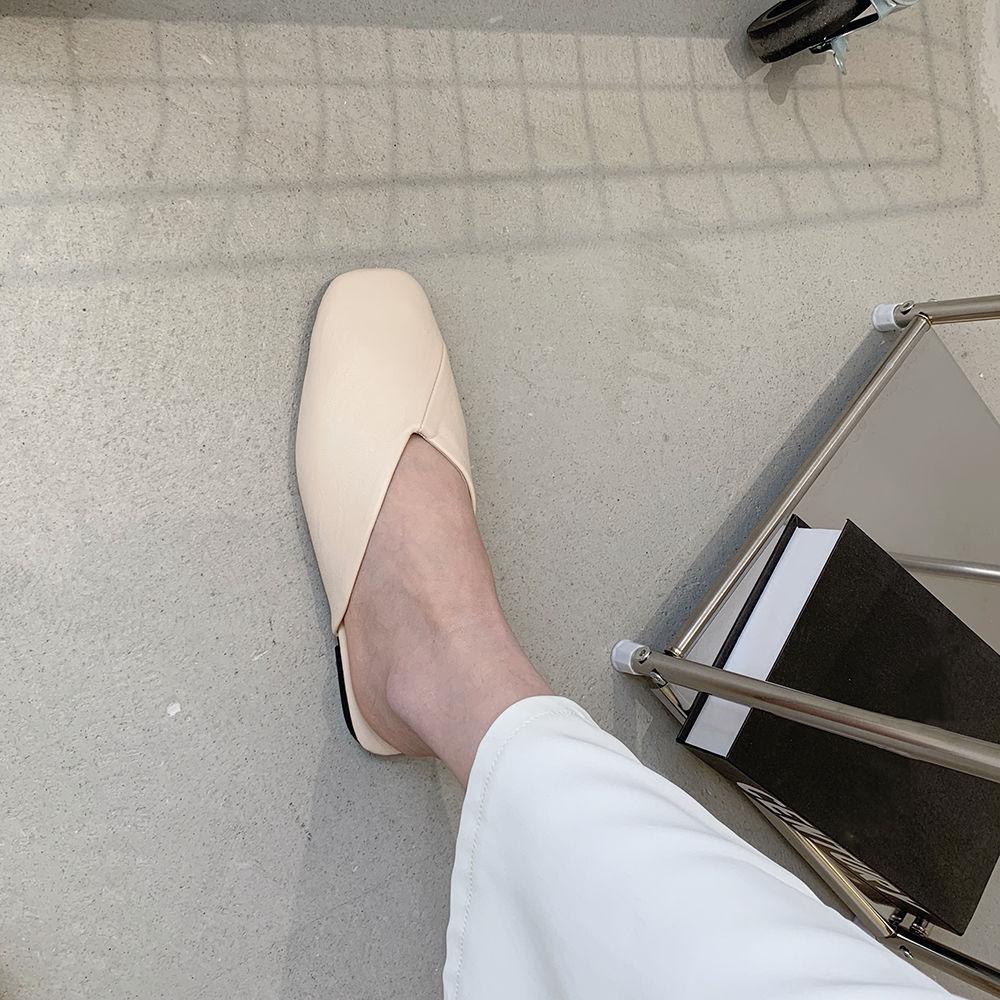 Полутапочки с закрытым носком, женские уличные тапочки, полутапочки без каблука, лоферы, сандалии Muller