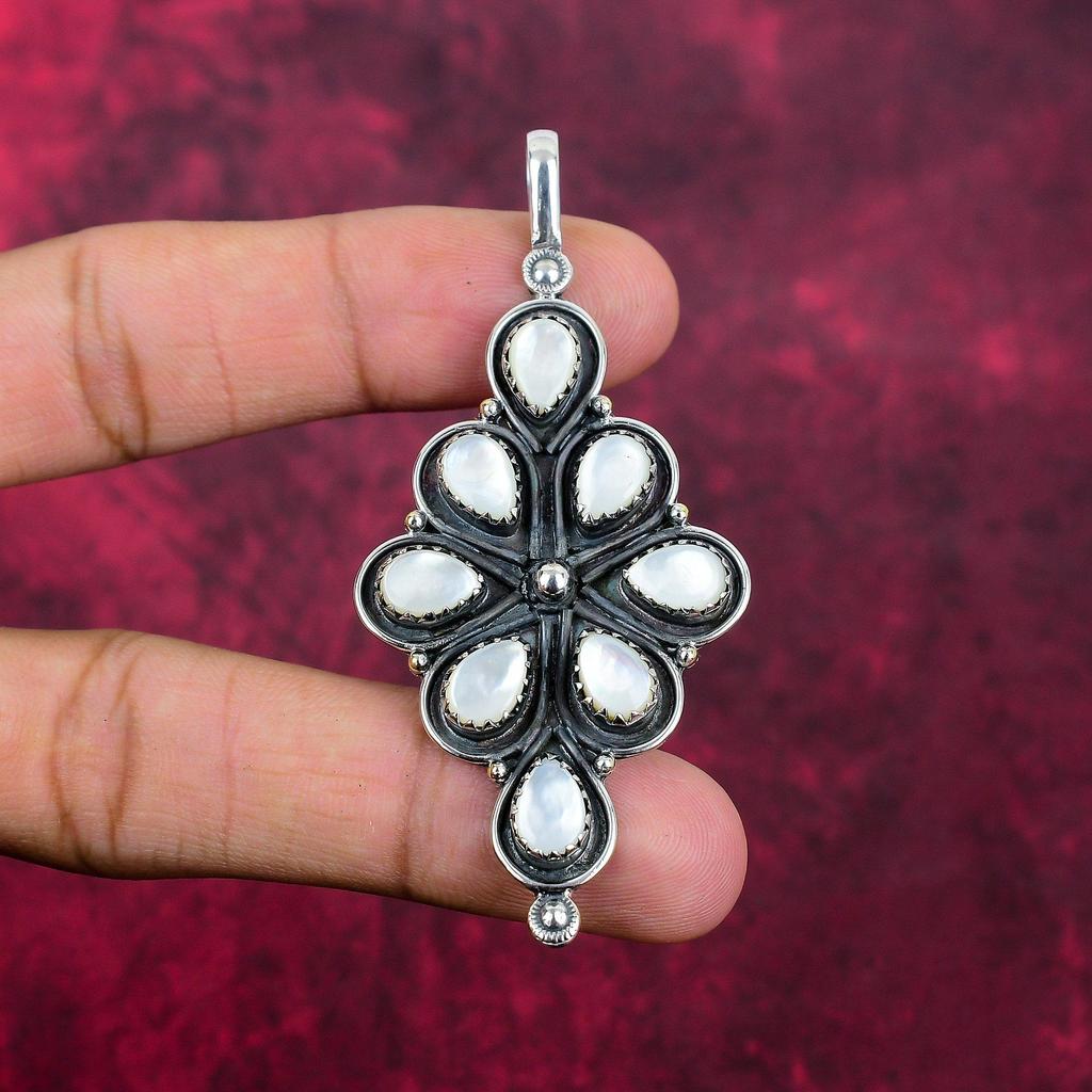 Перламутровый кулон, 925 пробы кулон из цельного серебра, ювелирные изделия ручной работы с драгоценными камнями, подарки для жены, абсолютно новый кулон