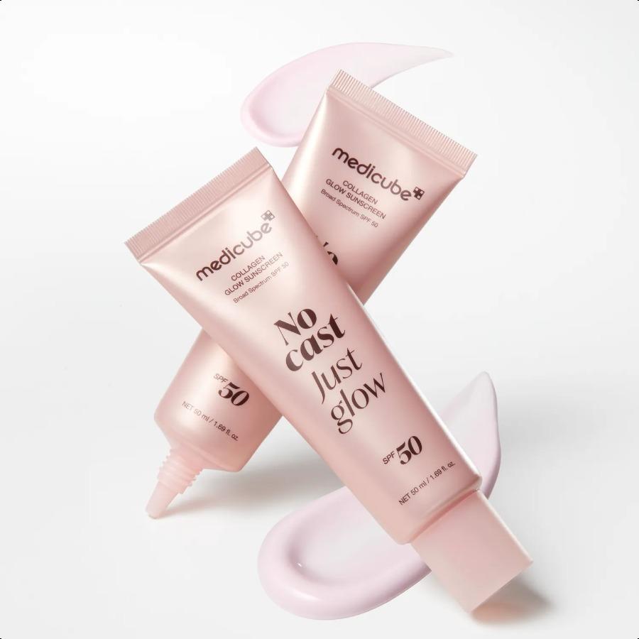Medicube No Cast Just Glow Коллагеновый Glow Солнцезащитный Крем 50мл SPF 50 Широкий Спектр Солнцезащитное Средство для Лица