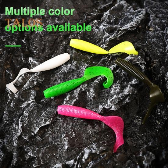 30/60 шт./набор 3,5/5/7 см приманка в виде червя с завитым хвостом и крючком, цветная мягкая искусственная приманка для ловли соленой пресноводной рыбы, окуня, змееголова, форели, рыболовные принадлежности