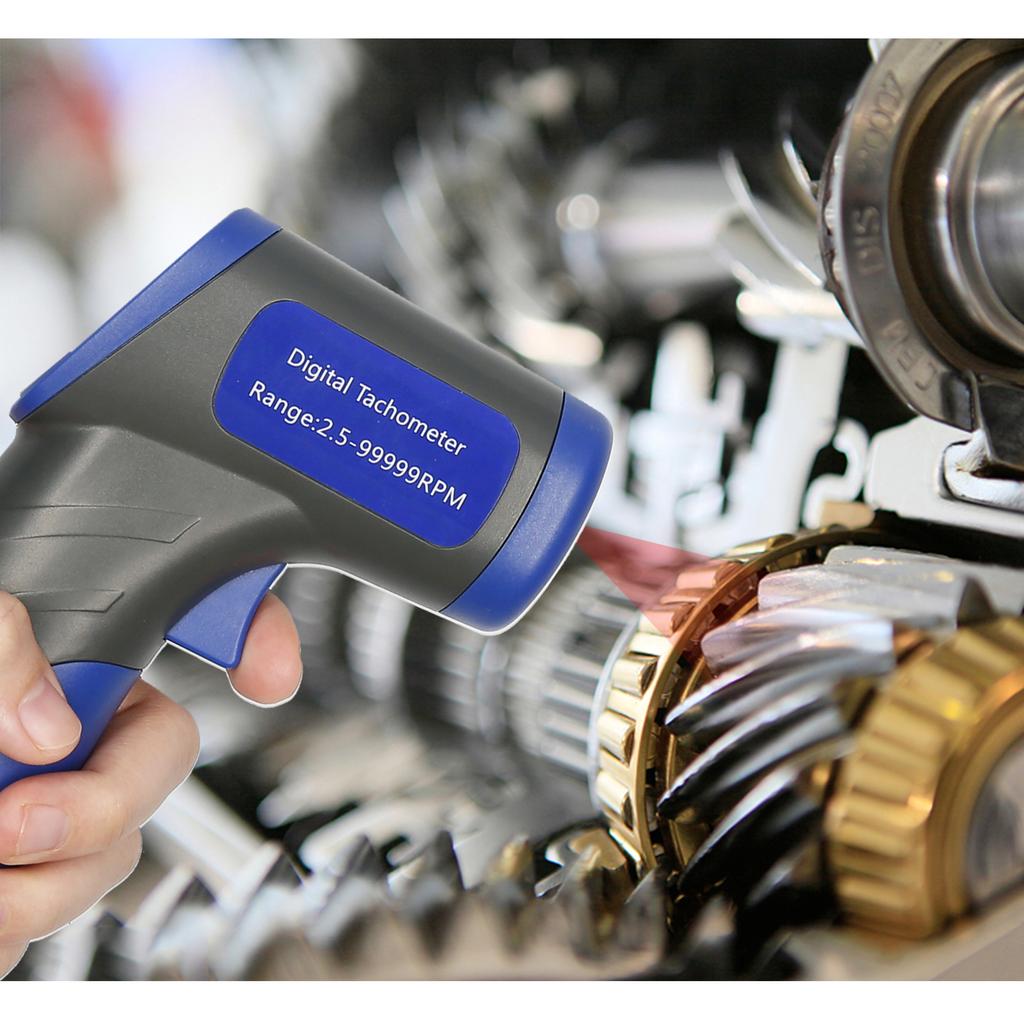Цифровой тахометр Лазерный тахометр Ручной измеритель оборотов в минуту Спидометр (Диапазон измерения 2,5-99999 об/мин)