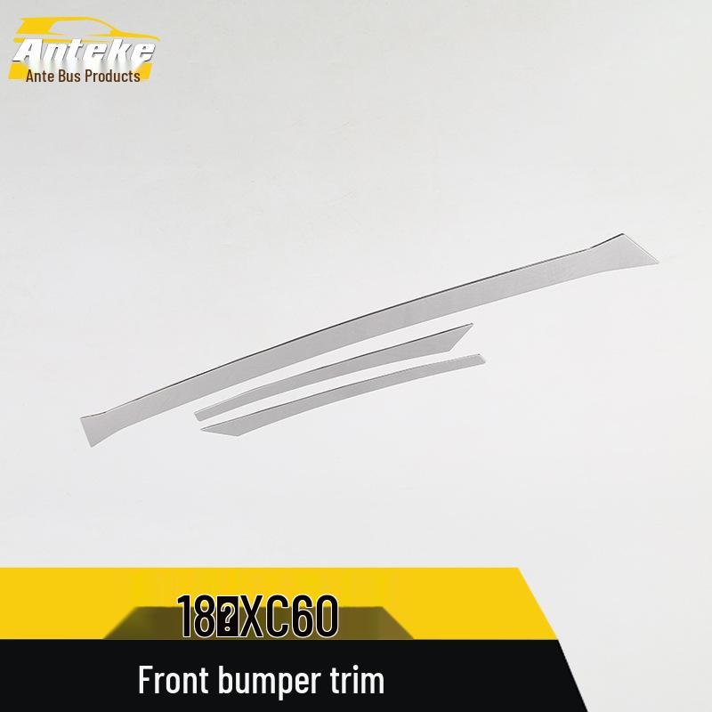 XC60 Front Bumper Lip Trim: Anti-Scratch Grille Strip, Decorative Sticker (Fits 18 Models)