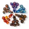 7 шт./набор двухцветных многосторонних игральных костей с цифрами для настольной игры TRPG TPG Cthulhu COC Running Team D20 D12 D10 D8 D6 D4 Dnd набор игральных костей