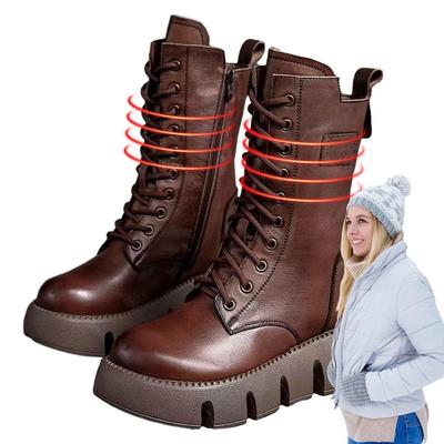 Армейские ботинки для женщин, модные ботинки с нескользящей подошвой, утолщенные теплые плюшевые и мягкие мотоциклетные ботинки