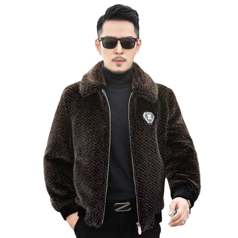 High-End Gold Mink Jacket Fur Men'S Mink Coat Winter New Mink Men'S Coat Real Mink