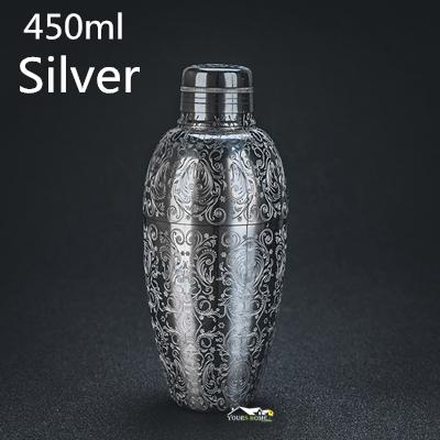 500ml/800ml Engraving Skull Stainless Steel Cocktail Boston Bar Shaker Bar Tools Barware