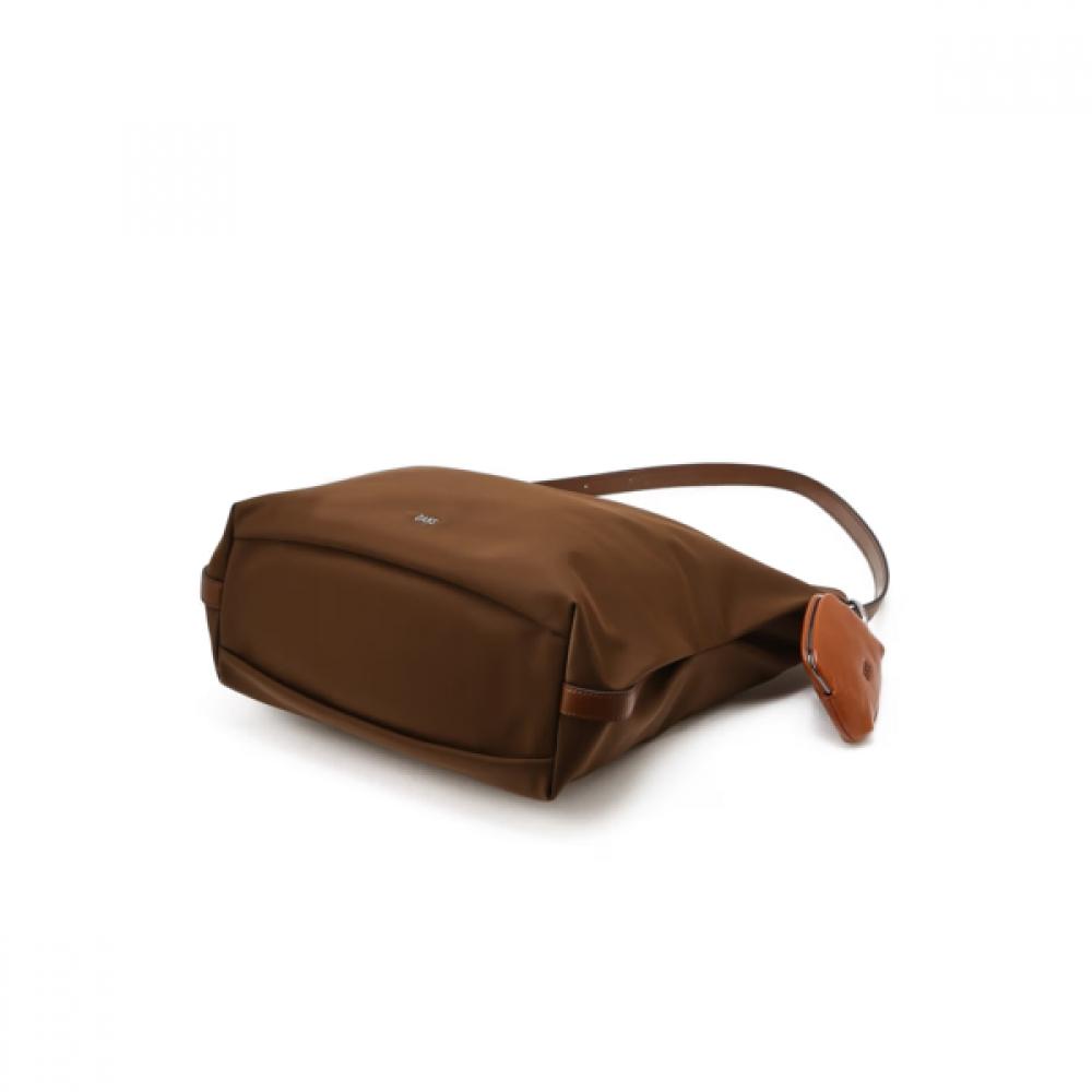 DakS Women S Brown Cowhide CoLor Matching Soft NyLon ShouLder croSSbody Bag L Dc