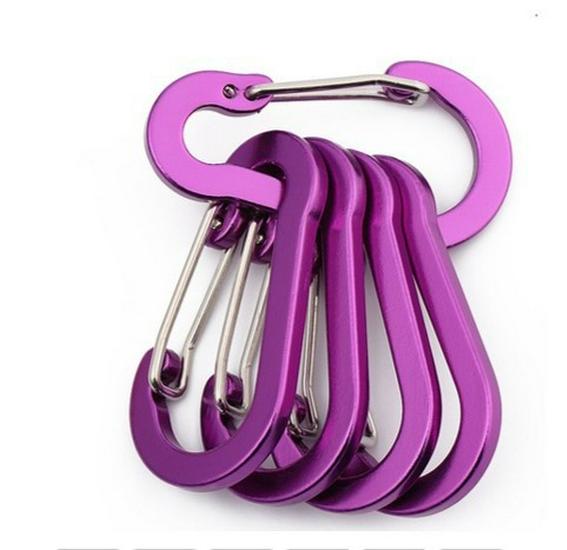 Multicolor No. 5 Aluminum Steel Gourd-Shaped Carabiner for Bottles and Backpacks