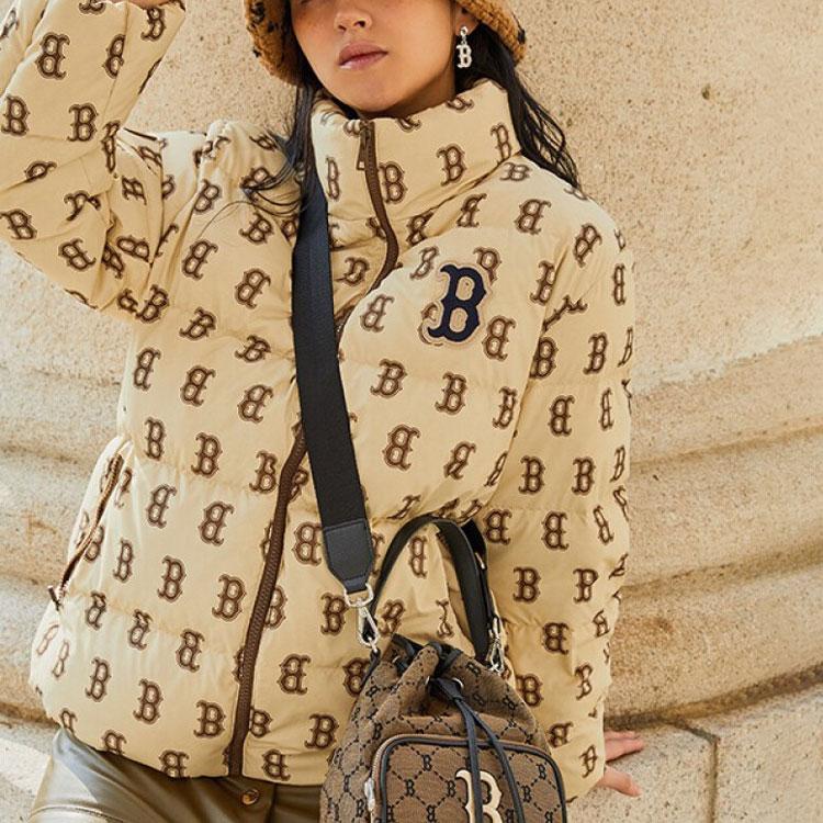 New MLB Down Jacket Cropped Unisex Khaki 3ADJM0116-43BGS