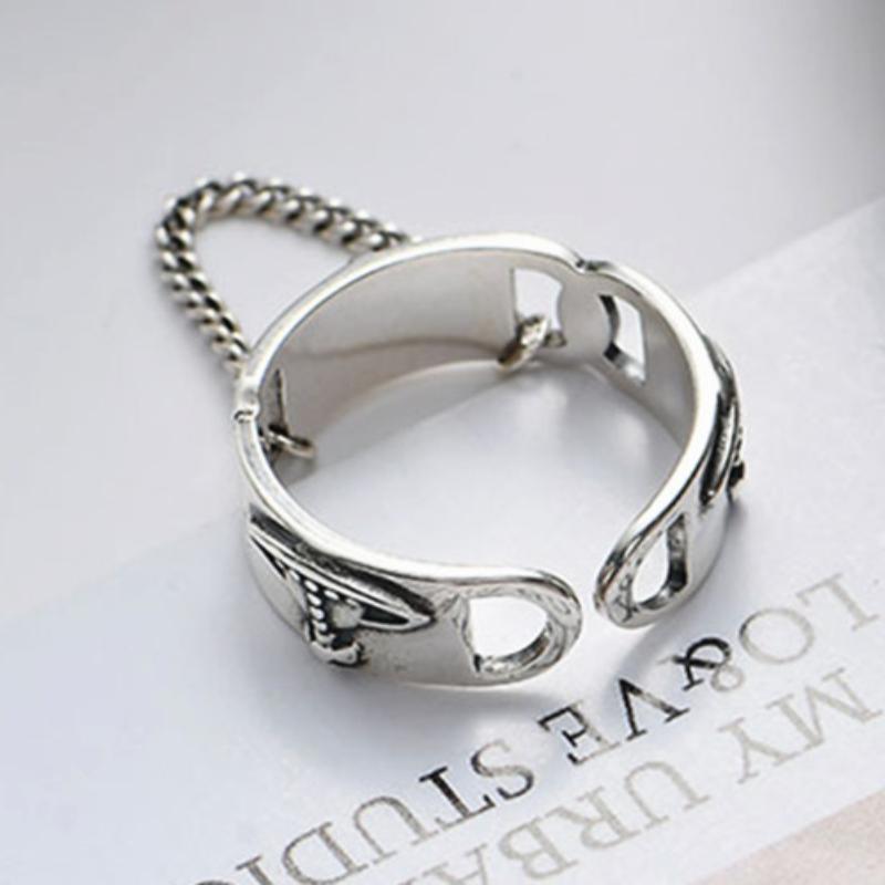 Корейская версия ретро индивидуальность глобус кольцо женское простой дизайн тренд цепь планета кольцо открытое модные украшения