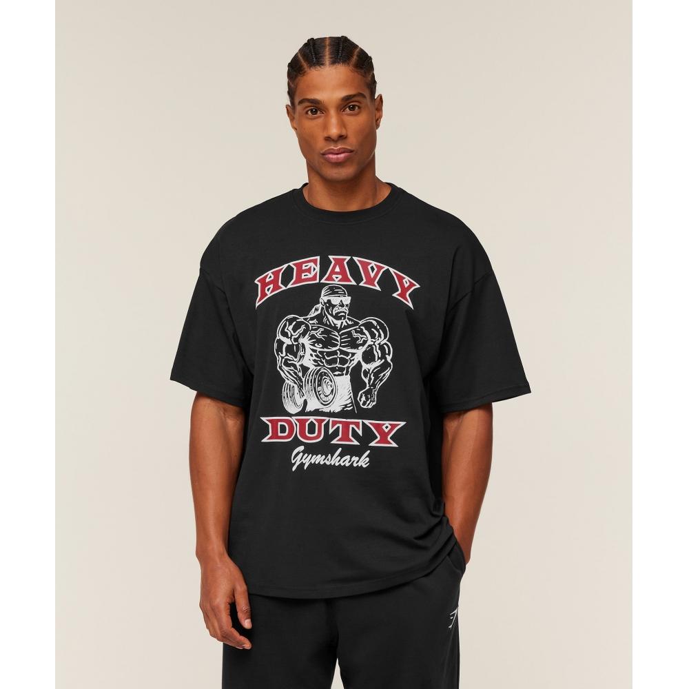 Gymshark Тяжелая работа Бро Графическая футболка Gs Черный A4c8i Bb2j