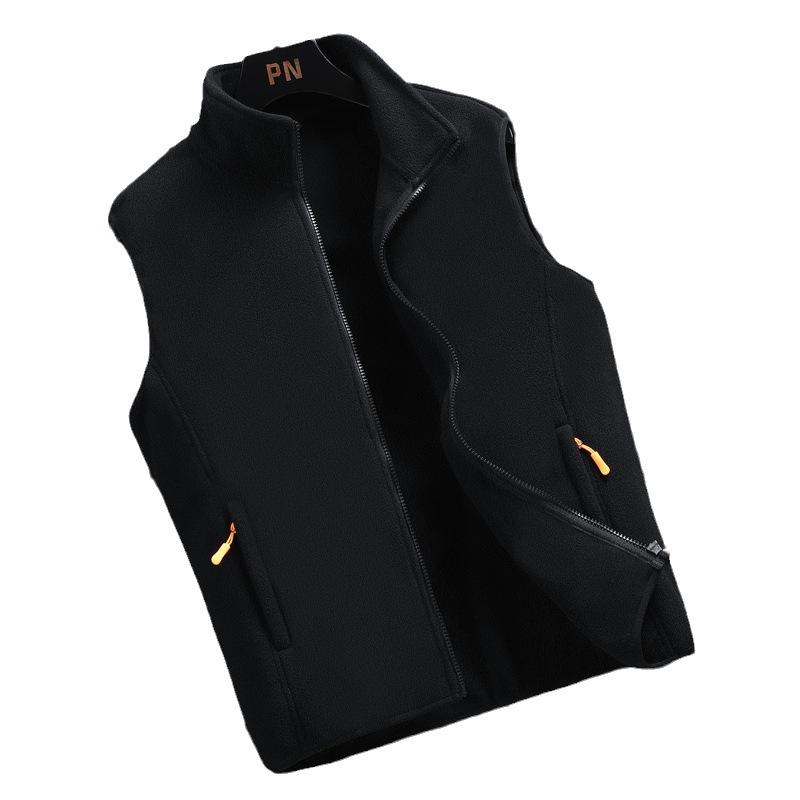 Мужской жилет, повседневная модная плюшевая утолщенная универсальная майка с воротником-стойкой, большая мужская майка