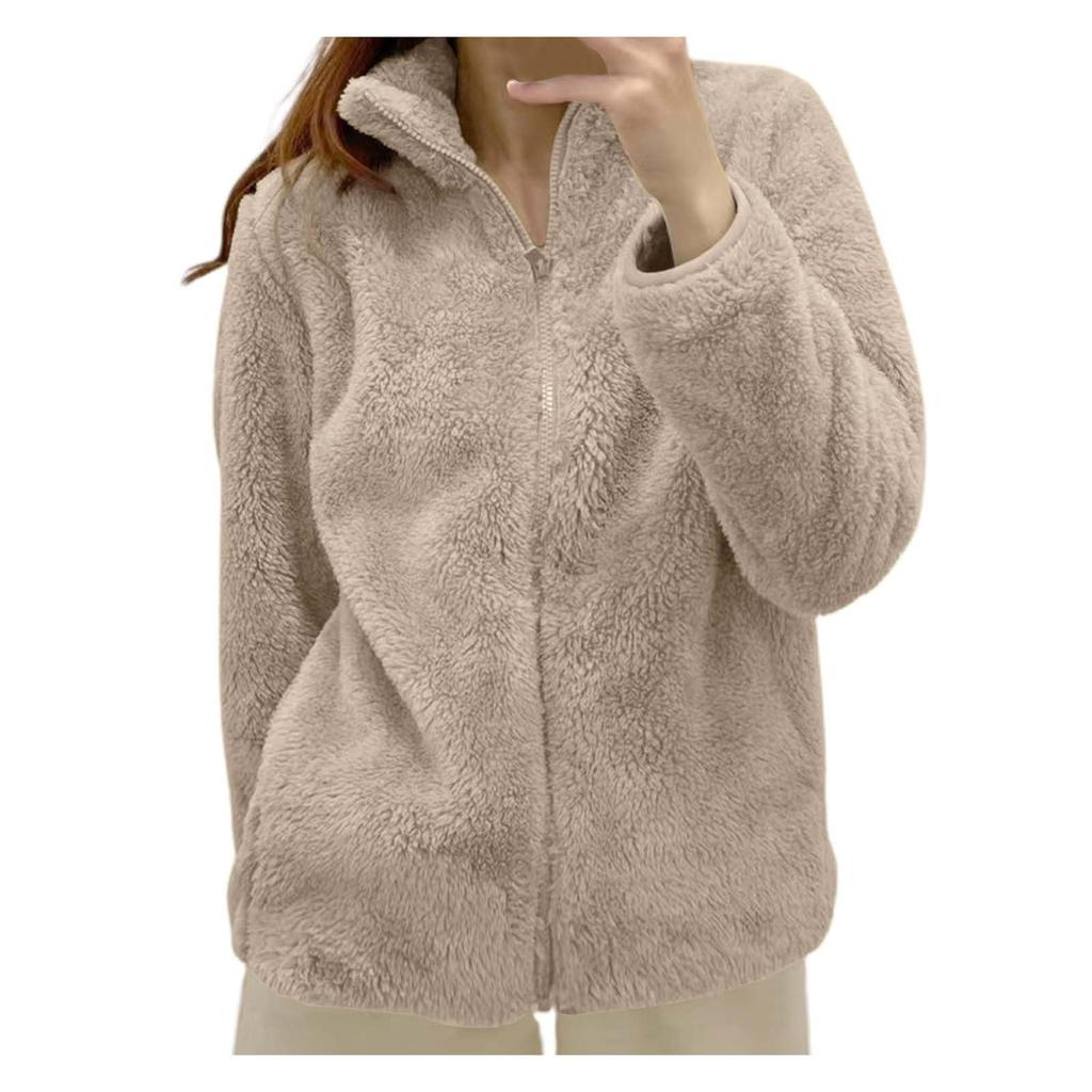 Womens Fleece Zip Up Jacket Light Fall Jackets Winter Plus Size Jackets