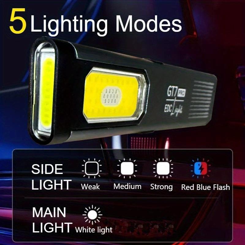 Ультратонкий фонарик, магнитный зажим-ручка высокой яркости, двойной источник света, 5 режимов, материал из алюминиевого сплава, подходит для улицы, для чрезвычайных ситуаций