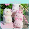 Sakura Season Cat Bear Rabbit Plush Animal Pendant Keyring With Hand Strap For Bag Accessories