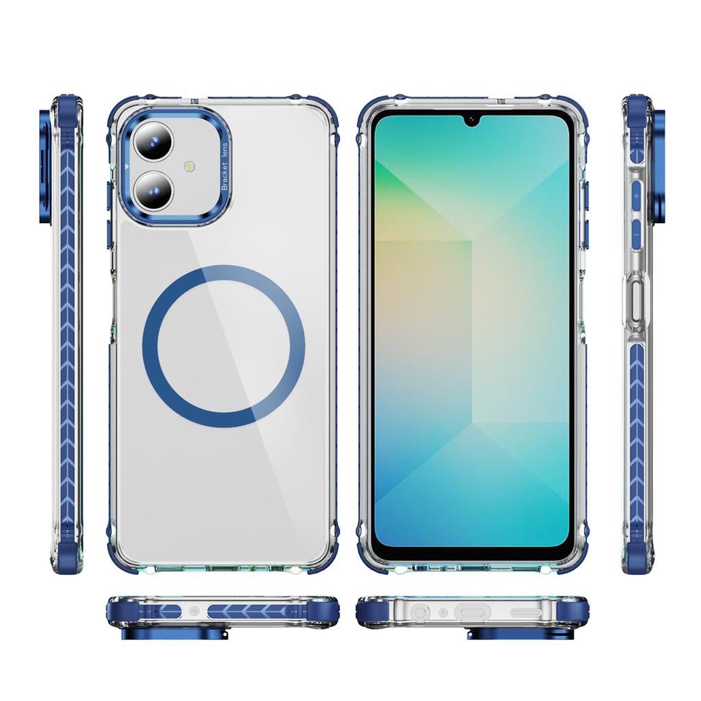 For Samsung Galaxy A05 4G Clear Phone Case with Lens Kickstand Cover Compatible with MagSafe