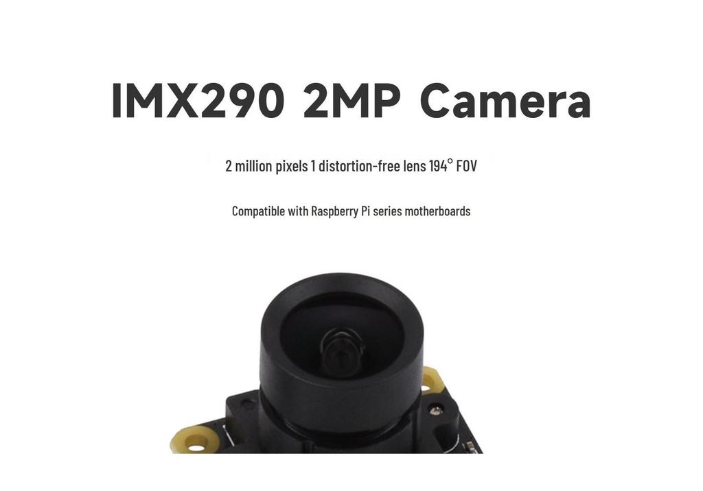 2MP Camera Module IMX290 Sensor, No Distortion, Raspberry Pi Compatible