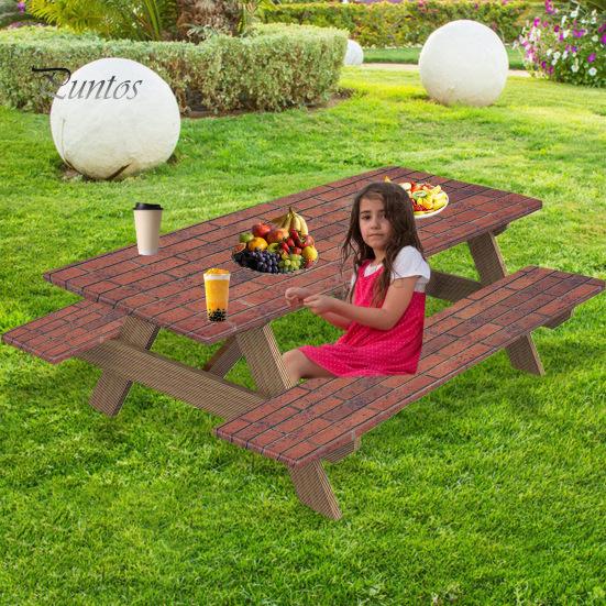 3 шт./комплект чехлов для уличных столов и стульев с принтом, водонепроницаемые, с противоскользящей эластичной лентой, для кемпинга, грязеотталкивающие, защитные чехлы для столов и скамеек для пикника