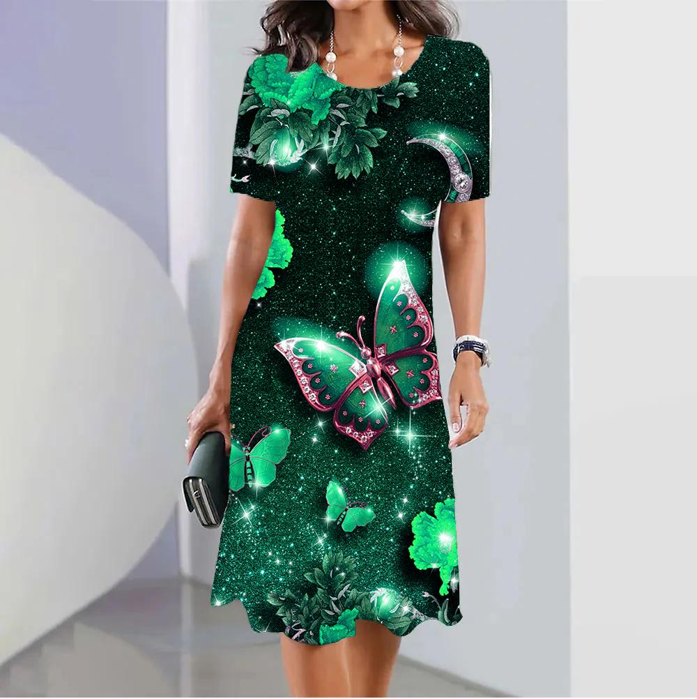 Ретро Яркие Цветы Платье О-Образным Вырезом Хиппи Цветочная Сила Милые Платья Уличная Одежда Графическое Повседневное Платье С Карманами Плюс Размер 5XL