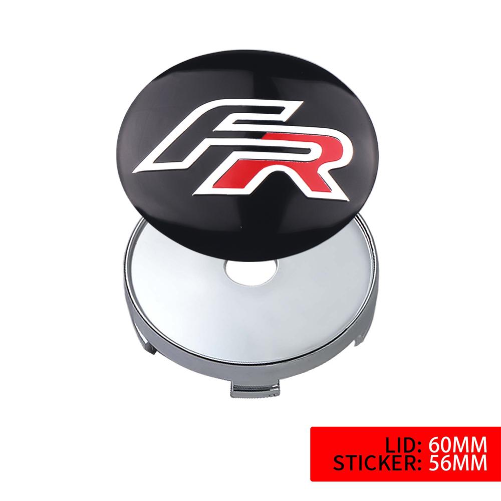 vhzh5 4Pcs Car Wheel Center Hub Cap Badge Tire Rim Covers Sticker For Seat FR Leon Ateca Arosa Exeo Ibiza Cupra MK1 Toledo Accessories