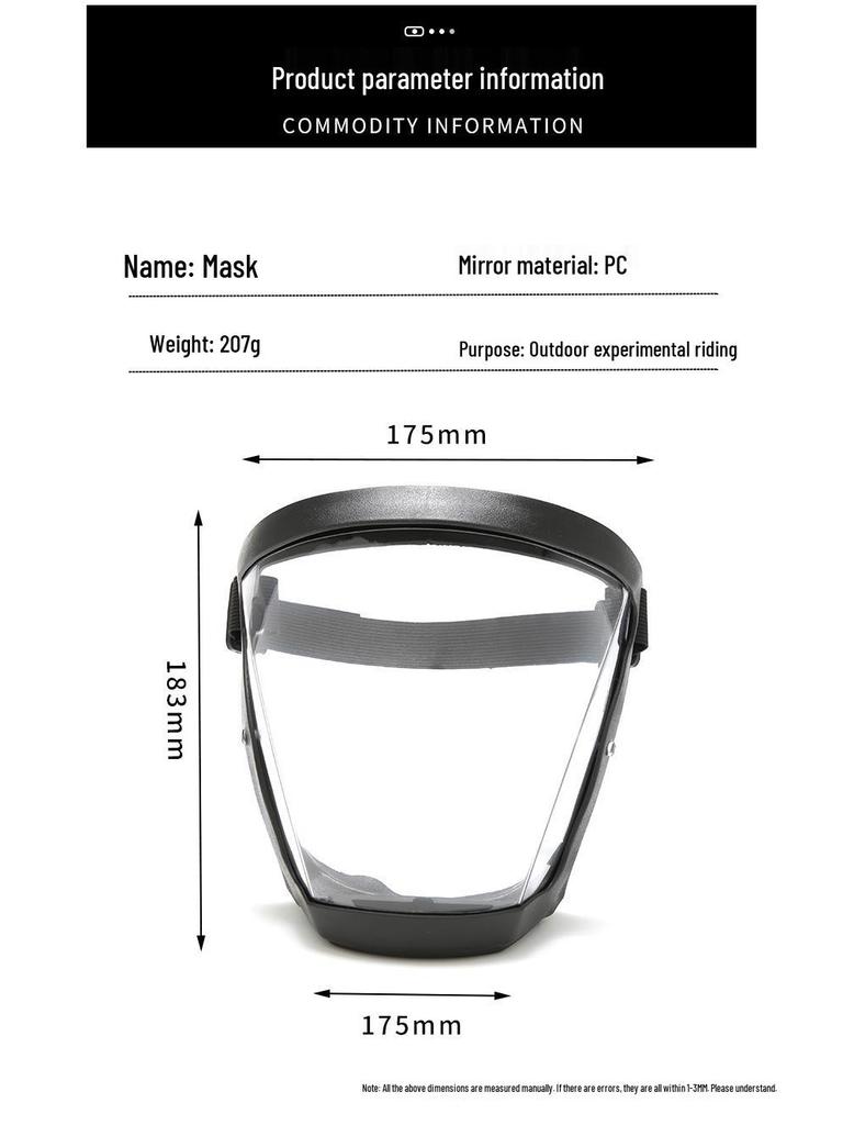 High-Definition Transparent Anti-Droplet Face Shield with Dustproof Riding Goggles 968