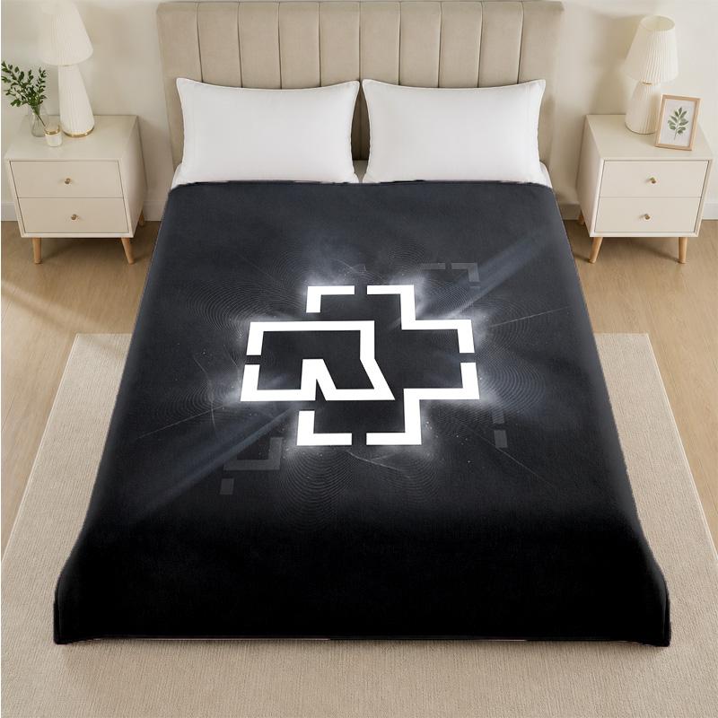 Rammstein Print Flannel Blanket Cozy Lightweight Plush Throw Blanket For Bed Sofa Household Use