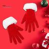 1 Pair Winter Christmas Gloves Thick Plush Trim Anti-slip Elastic Keep Warm Windproof Santa Claus Cosplay Performance Prop