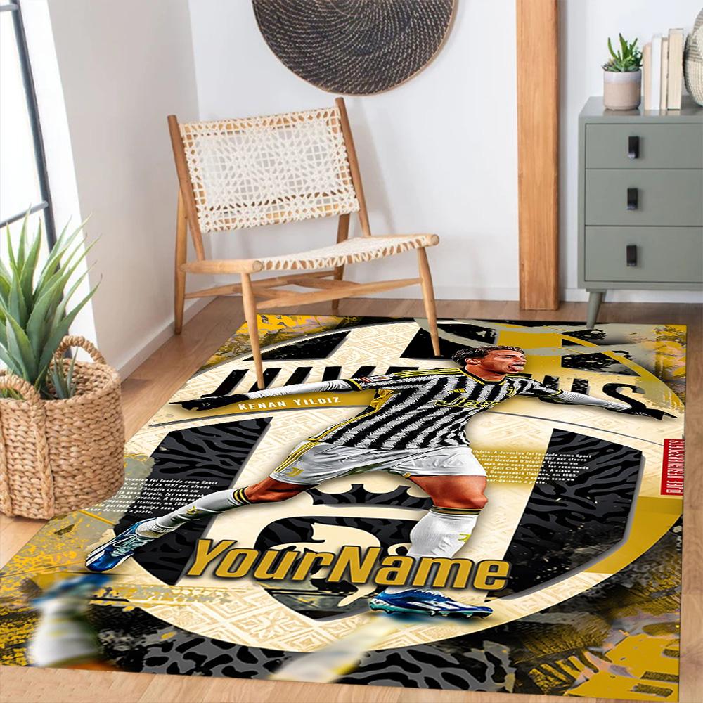Juventus Customized Name Floor Rug Office Rug Design for Kitchen Balcony Entryway Living Rooms Anti-slip Rug Decorate Offices