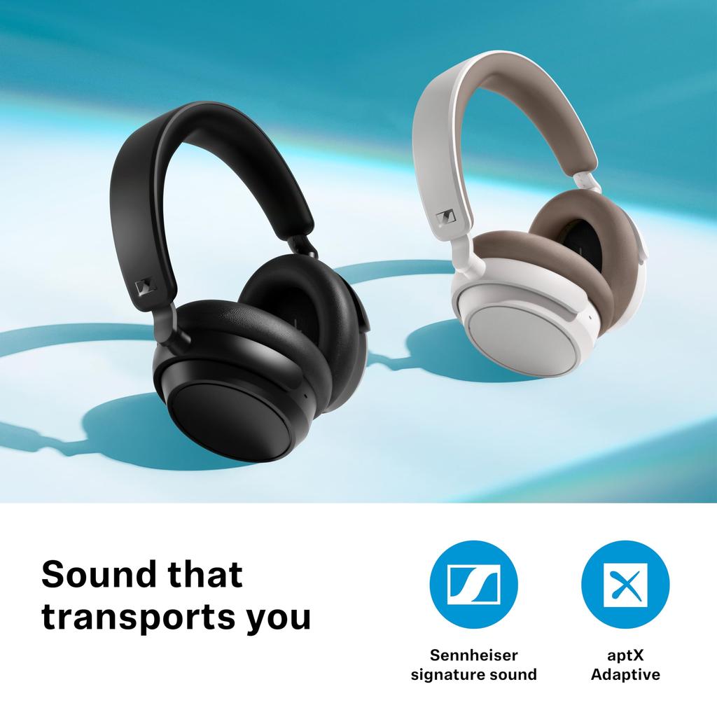 Беспроводные наушники Sennheiser ACCENTUM Plus Wireless White с высокопроизводительным драйвером, 50 часов воспроизведения, гибридное адаптивное шумоподавление, четкие звонки
