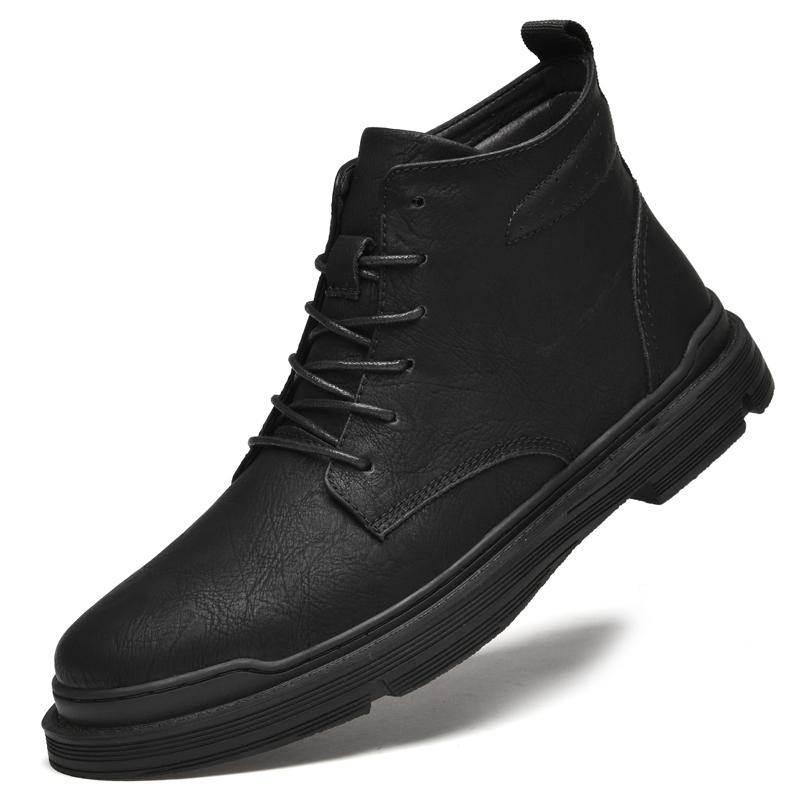 Зимние ботинки Chelsea Men Boots New Fashion Plus Velvet Outdoor Shoes Качественные ботинки из натуральной кожи Ботильоны Business Lace Up Boots