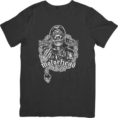 Motorhead Music Унисекс Футболка из Качественного Хлопка Черная