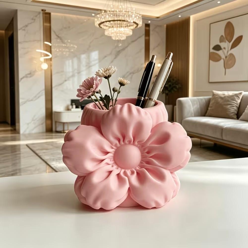 Makeup Brush Bin 3D Printed Pen Stand Simulation Floral Model Home Table Settings