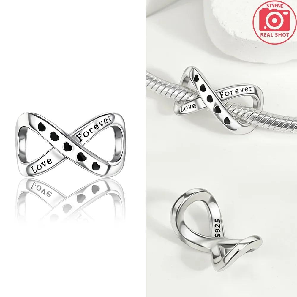 Классическая Бесконечная Любовь Розовое Сердце Корона Оригинальные Медные Шармы Бусины Подходят для Браслета Женские Украшения Сделай Сам Подарок Аксессуар для Изготовления