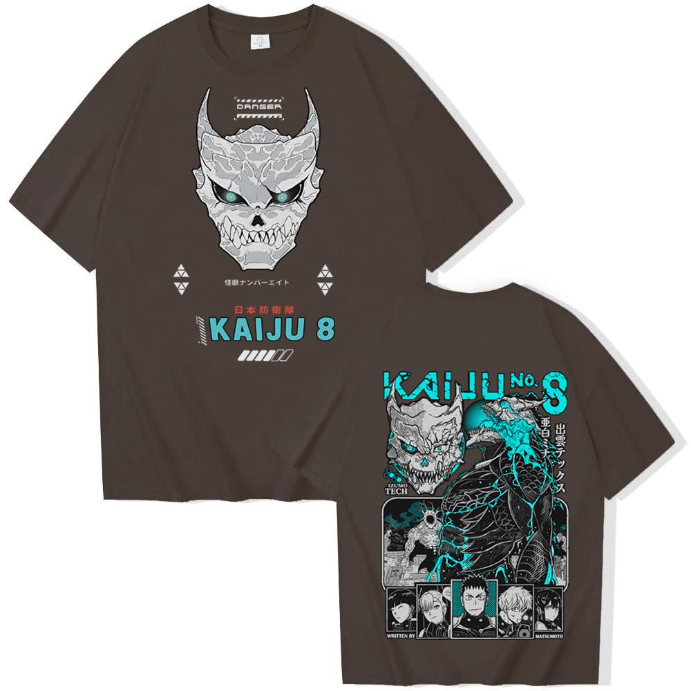 Аниме Футболка Kaiju No 8 Харадзюку Круглый вырез Повседневная футболка