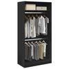 VidaXL Wardrobe Black 100x50x200 Cm Chipboard, Storage Cabinet, Wardrobe Organizer, Cabinet, Closet, 3307802