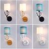 E14 Wall Lamp Cloth Iron Art Electroplating Wall Light for Home Hotel Bedroom Bedside Night Lights Christmas Antler Lamp