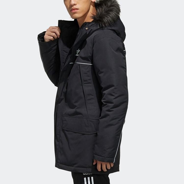 Adidas Originals Long Sleeve Hooded Down Jacket Winter Men Outerwear Black FL1417
