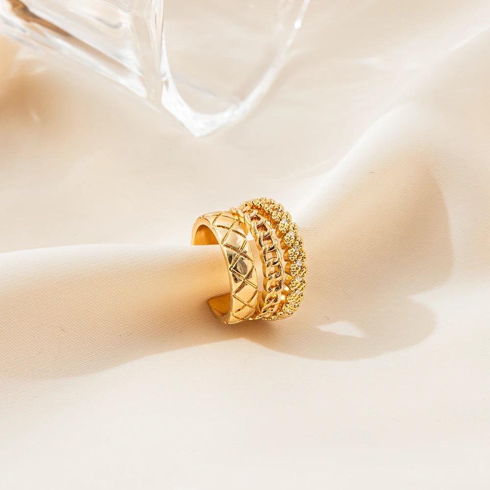 3 шт. Цирконий Корейская Волна Многослойные Геометрические Ear Cuff Клипсы Серьги Для Женщин Без Прокола Непрокалываемые Украшения