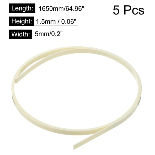 uxcell Binding Purfling Strips, Plastic Guitar Binding Edge Trim for Acoustic Classical Guitar, 1650x5x1.5 Mm, Beige, 5 Pieces