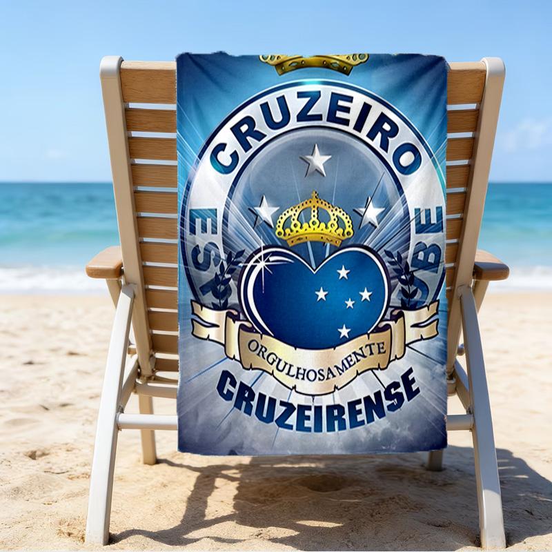 Пляжное полотенце с принтом герба Cru-zeiro Esporte Club, супермягкая микрофибра, идеальный подарок на день рождения, для бассейна, пляжа, путешествий, для семьи и друзей