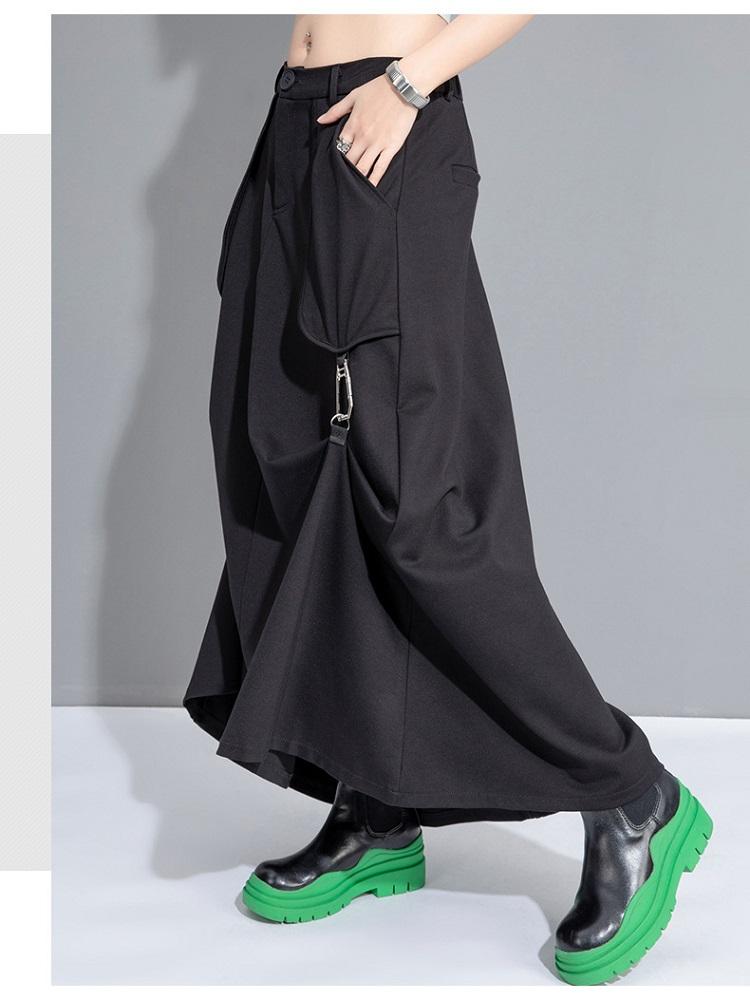 Черный плюс размер Высокая талия винтаж весна лето осень повседневная свободная длинная для женщин юбки женская юбка